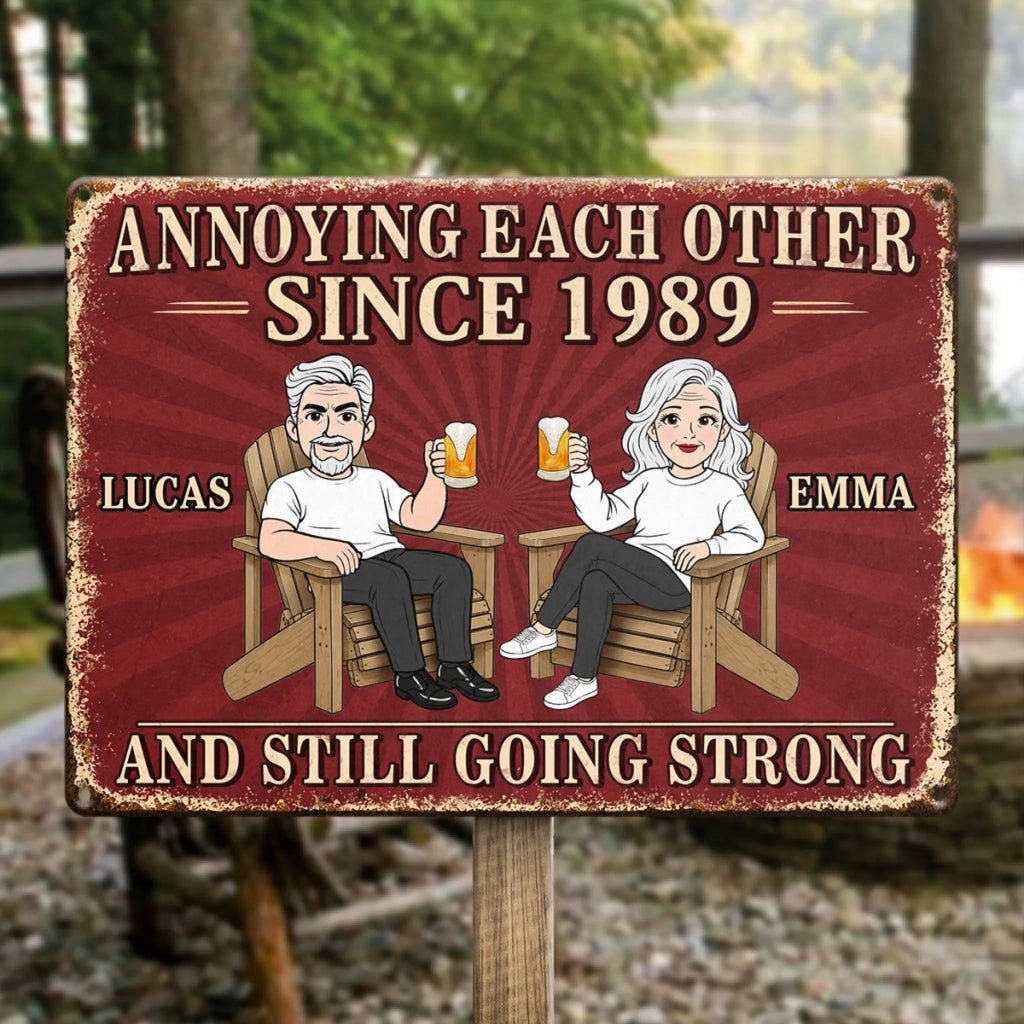 ❤️Custom Home Decor Metal Sign - Personalized Anniversary Wedding Gifts For Husband And Wife, Him And Her - Still Driving Each Other Crazy