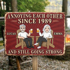 ❤️Custom Home Decor Metal Sign - Personalized Anniversary Wedding Gifts For Husband And Wife, Him And Her - Still Driving Each Other Crazy