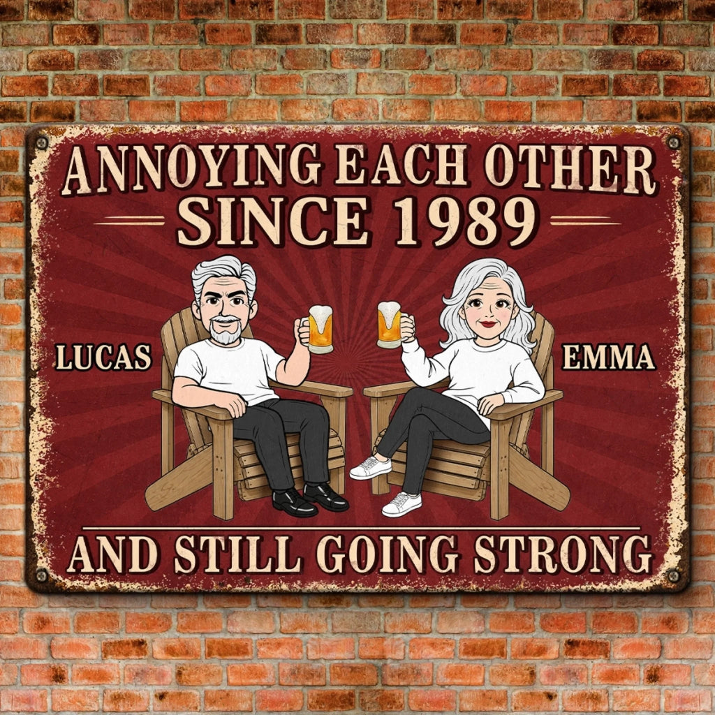 ❤️Custom Home Decor Metal Sign - Personalized Anniversary Wedding Gifts For Husband And Wife, Him And Her - Still Driving Each Other Crazy