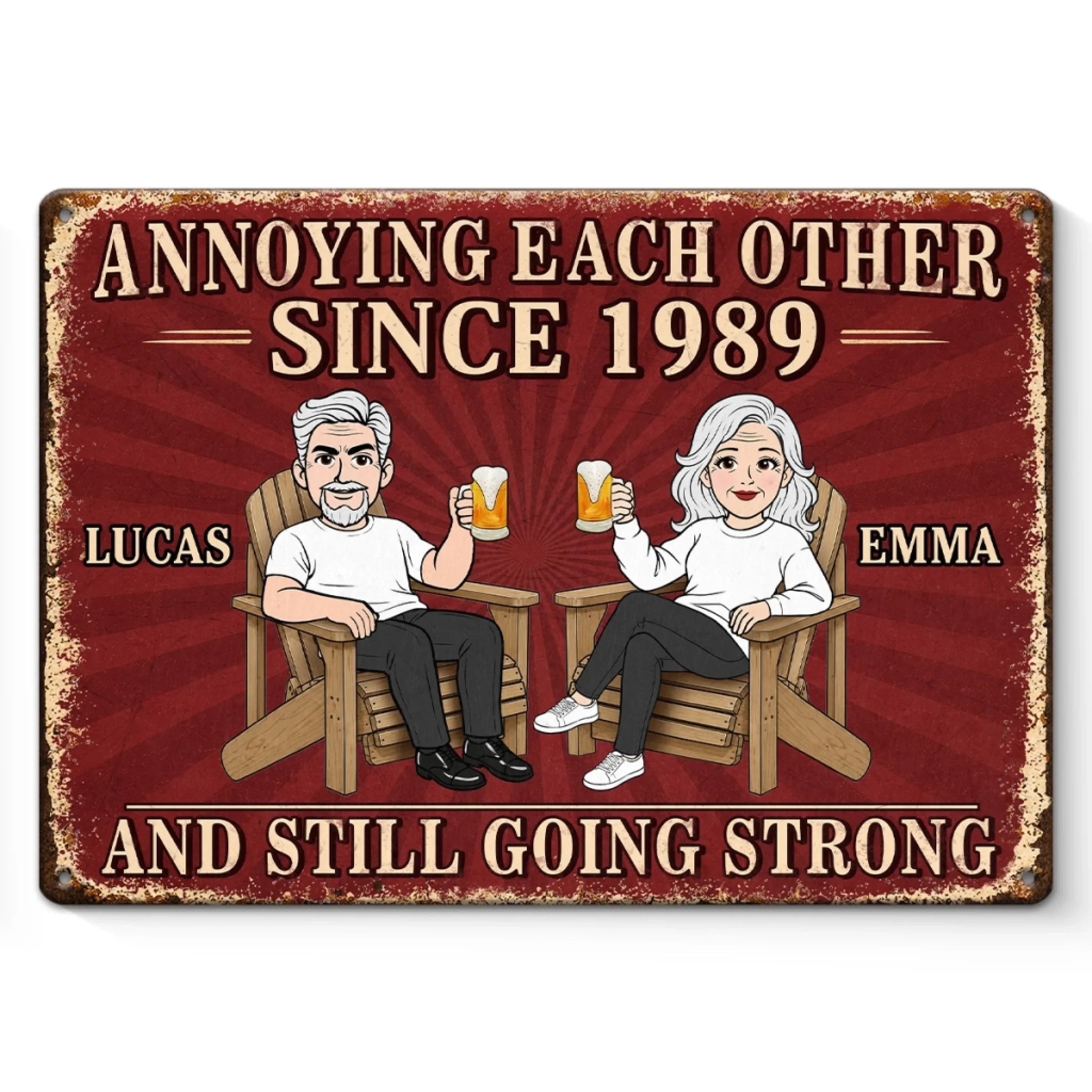 ❤️Custom Home Decor Metal Sign - Personalized Anniversary Wedding Gifts For Husband And Wife, Him And Her - Still Driving Each Other Crazy