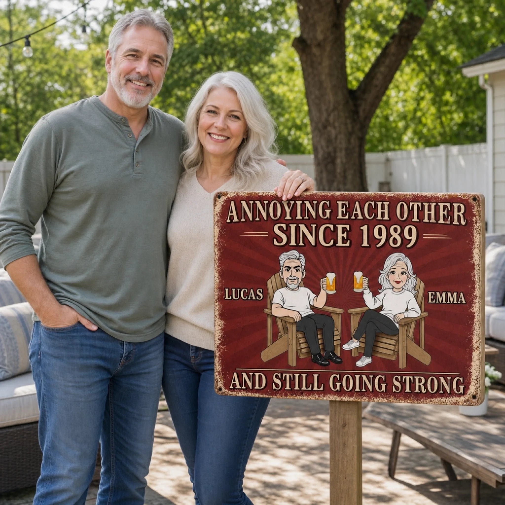 ❤️Custom Home Decor Metal Sign - Personalized Anniversary Wedding Gifts For Husband And Wife, Him And Her - Still Driving Each Other Crazy