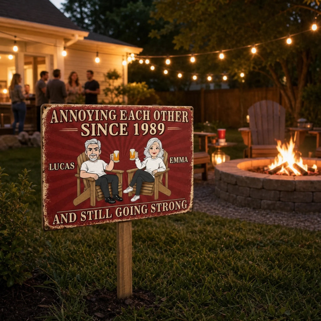 ❤️Custom Home Decor Metal Sign - Personalized Anniversary Wedding Gifts For Husband And Wife, Him And Her - Still Driving Each Other Crazy