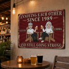 ❤️Custom Home Decor Metal Sign - Personalized Anniversary Wedding Gifts For Husband And Wife, Him And Her - Still Driving Each Other Crazy