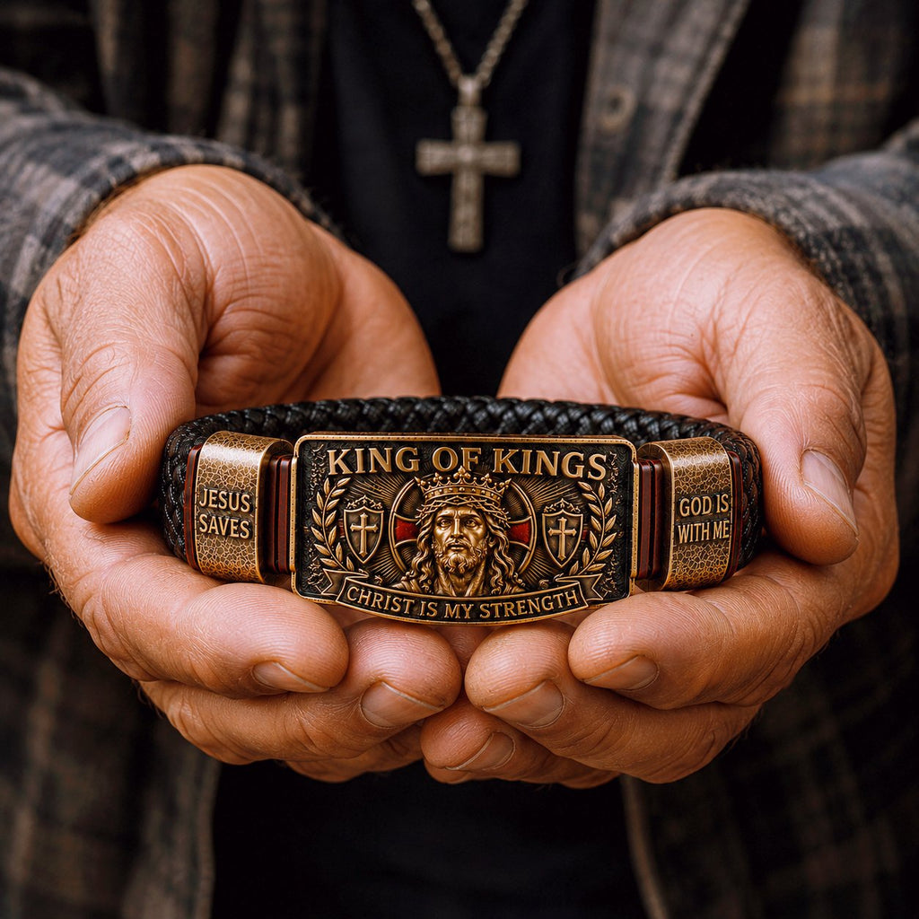 🤴 King of Kings Faith Bracelet – Adjustable Christian Wristband Gift
