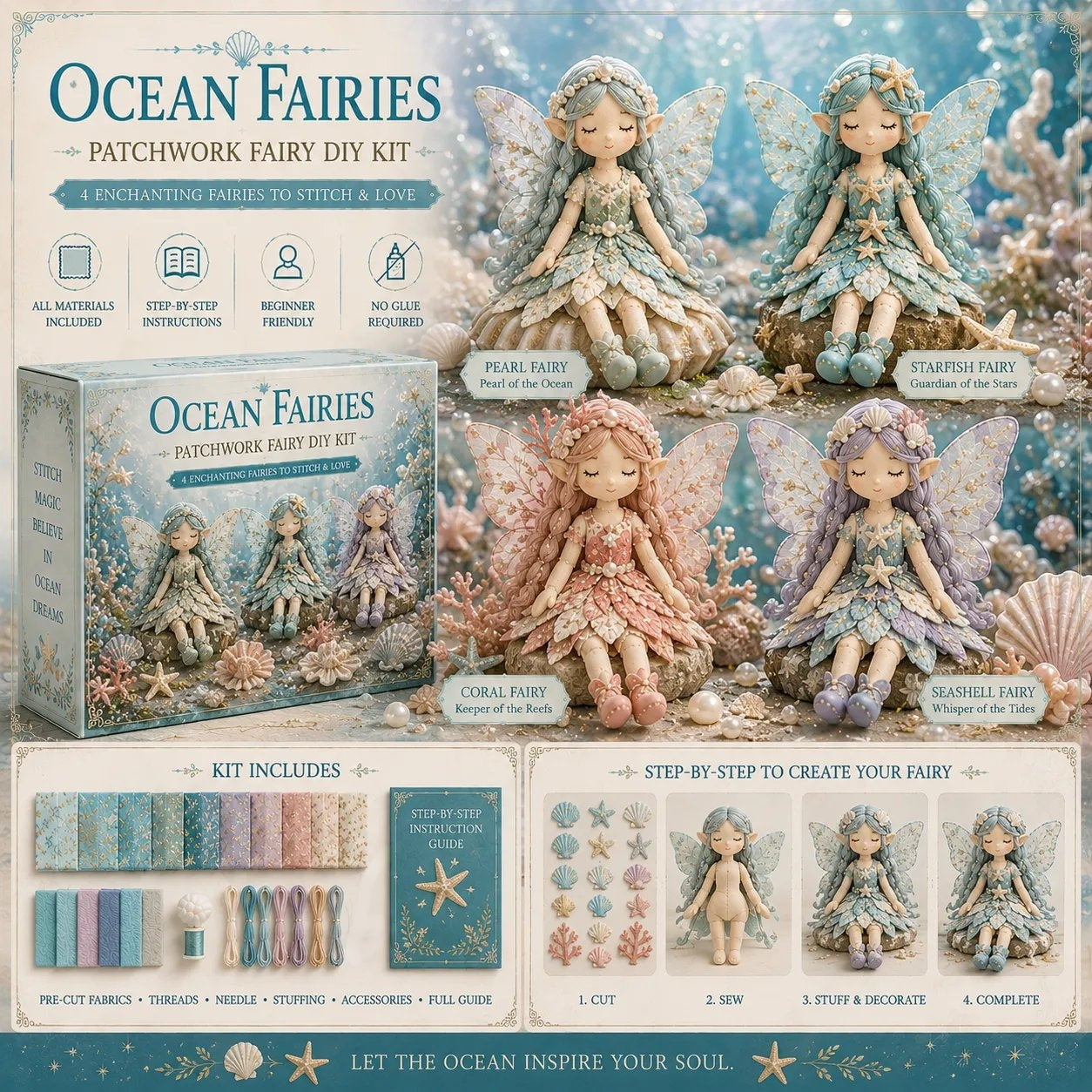 💥Last day, 50% off sale!🧵Fairy Patchwork DIY Collection
