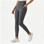 High-Waisted Peach Lift Yoga Leggings – Seamless Naked-Feel Sports Pants