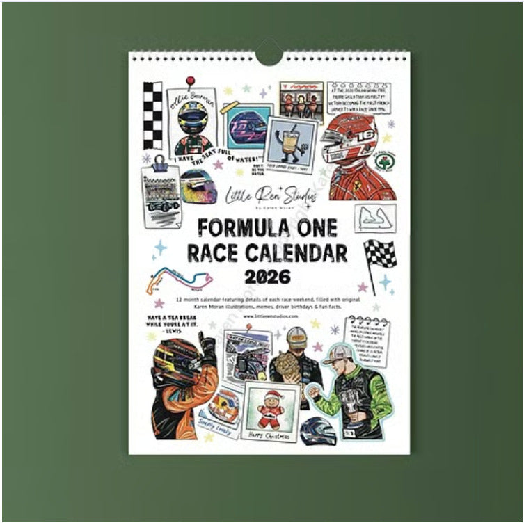 🏎️📅F1 Scrapbook Race Calendar 2026 — De ultieme wandkalender voor racefans