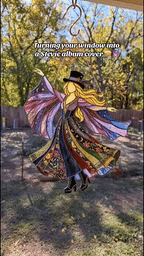 💃 70s Rock Witch🤘 Handmade Stained Glass Spinning Suncatcher