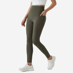 High-Waisted Peach Lift Yoga Leggings – Seamless Naked-Feel Sports Pants