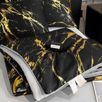 ❄️ Luxurious Gold-Patterned, Hot-Stamped, Pre-Washed Silk Summer Duvet Set (4-Piece)