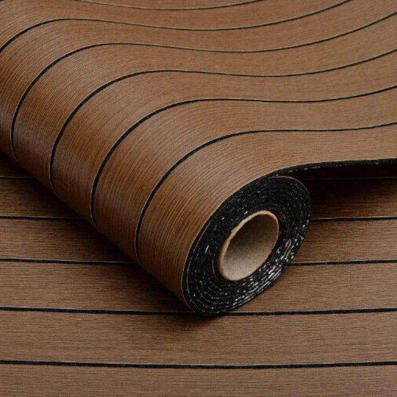 3D Slatted Wood Grain Self-Adhesive Wallpaper | Peel and Stick Wall Decal for Living Room, Bedroom & Rental Home Renovation