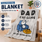 "Dad Is Not Sleeping" Fun Flannel Blanket🎁The perfect Father's Day gift