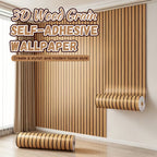 3D Slatted Wood Grain Self-Adhesive Wallpaper | Peel and Stick Wall Decal for Living Room, Bedroom & Rental Home Renovation