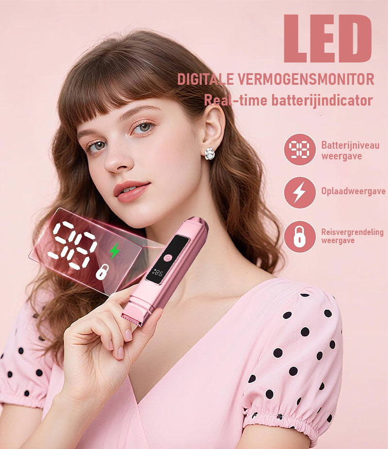 ⭐【5480 positieve recensies】✨Elektrisch Ontharingsapparaat Met dubbel Mesje En Digitaal Display