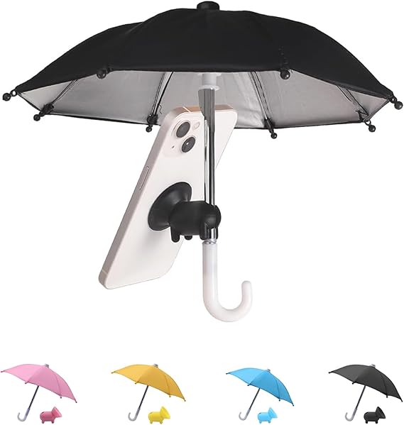 NiqueAura Protection Phone Umbrella for Sun Universal Adjustable Piggy Suction Cup Phone Stand with Sun Shade Cover