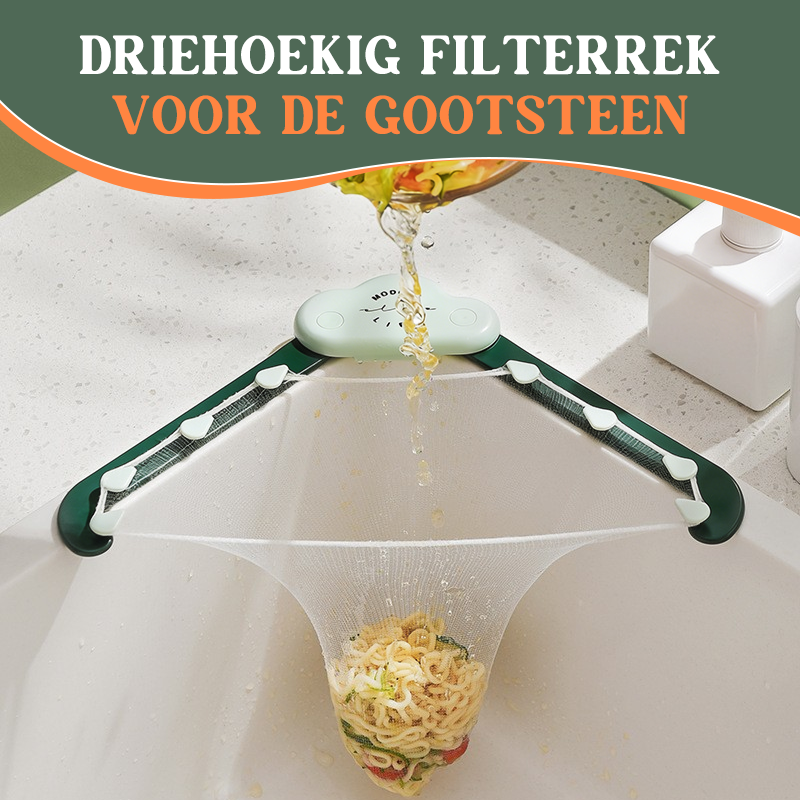💎Koop meer, bespaar meer✨Driehoekige afvoerzeef met filtergaas voor gootstenen