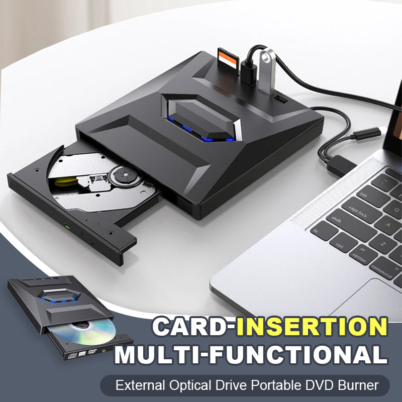 💿Multifunctionele externe optische schijf met kaartinvoer, draagbare dvd-brander