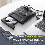 💿Multifunctionele externe optische schijf met kaartinvoer, draagbare dvd-brander