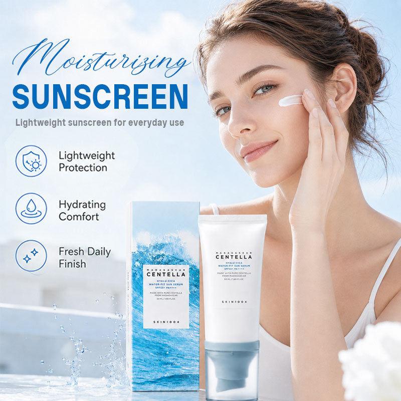 ☀️💧Hyalu-Cica Moisturizing Repairing Sunscreen Essence (Non-Prescription) - Lightweight daily sunscreen with a moisturizing cream texture, suitable for sensitive skin.