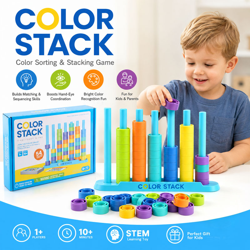 Creative And Fun Color Matching Stacking Puzzle Party Game Toy