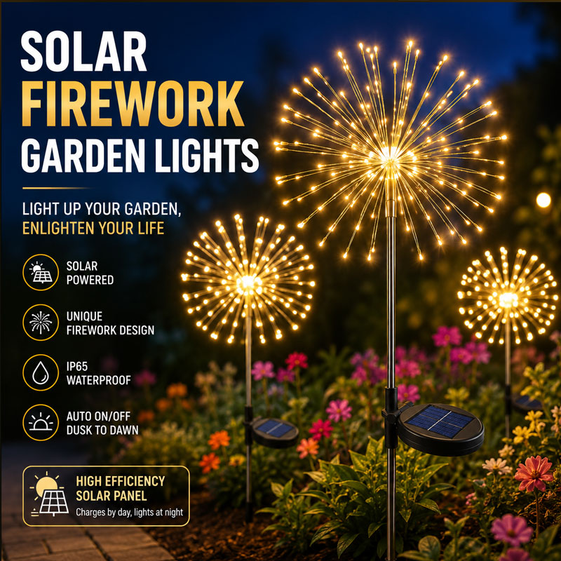✨ Solar Firework Garden Stake Light