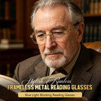 New Stylish Frameless Metal Reading Glasses With Blue Light Protection👓
