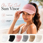 ☀️Women's High Ponytail Sun Visor Hat | SunSafeTok That Girl Aesthetic Breathable Open-Top UV Protection Cap | Birthday Gift for Her Running Hiking Beach Travel Outdoor Daily Wear