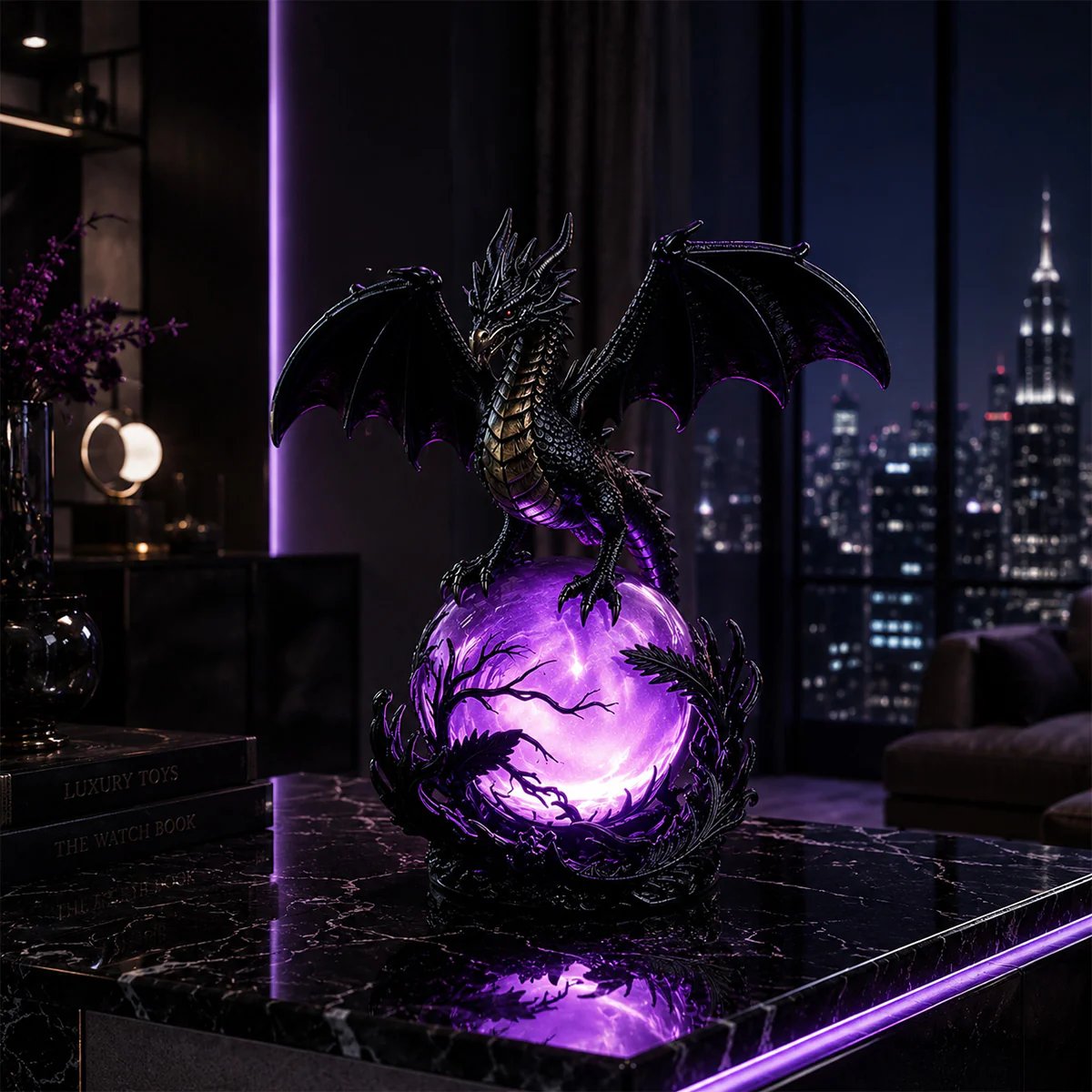 🔮Gothic Dragon LED Crystal Ball Lamp for Dark Aesthetic Decor