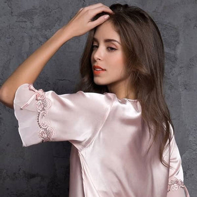 Dunne Ice Silk Kant Pyjama Homewear👗❄