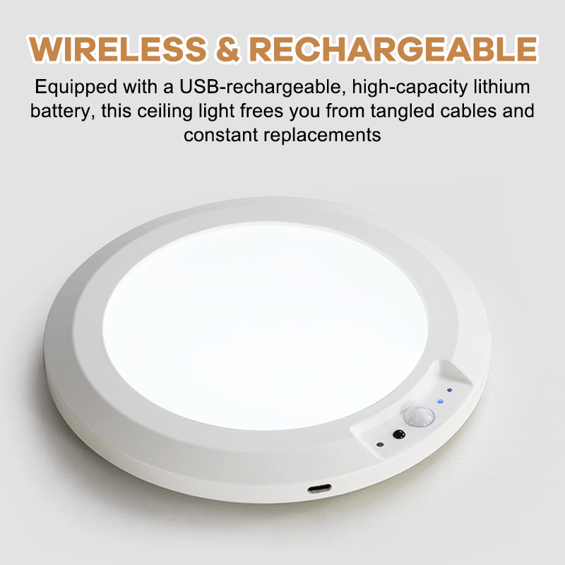 Human Body Sensor Ceiling Light✨Three-color rechargeable upgraded model + remote control [magnetic installation]