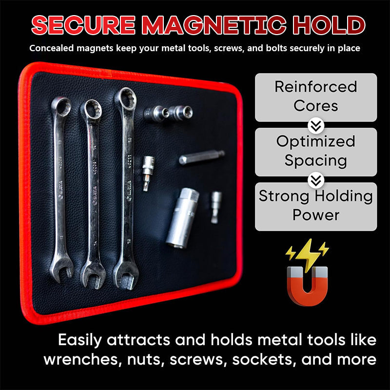 🚗🛠️High-Performance Magnetic Leather Tool Storage Mat