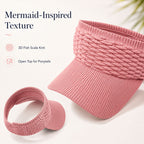 ☀️Women's High Ponytail Sun Visor Hat | SunSafeTok That Girl Aesthetic Breathable Open-Top UV Protection Cap | Birthday Gift for Her Running Hiking Beach Travel Outdoor Daily Wear
