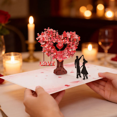 💕Romantische 3D-wenskaart 'Dansen onder de hartboom'