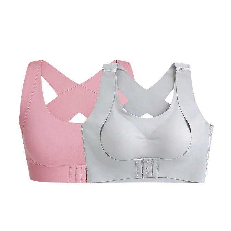 Koop 2 artikelen Bespaar € 3✨ Draadloze Houdingsbeha Met Voorsluiting En Gekruiste Bandjes Op De Rug