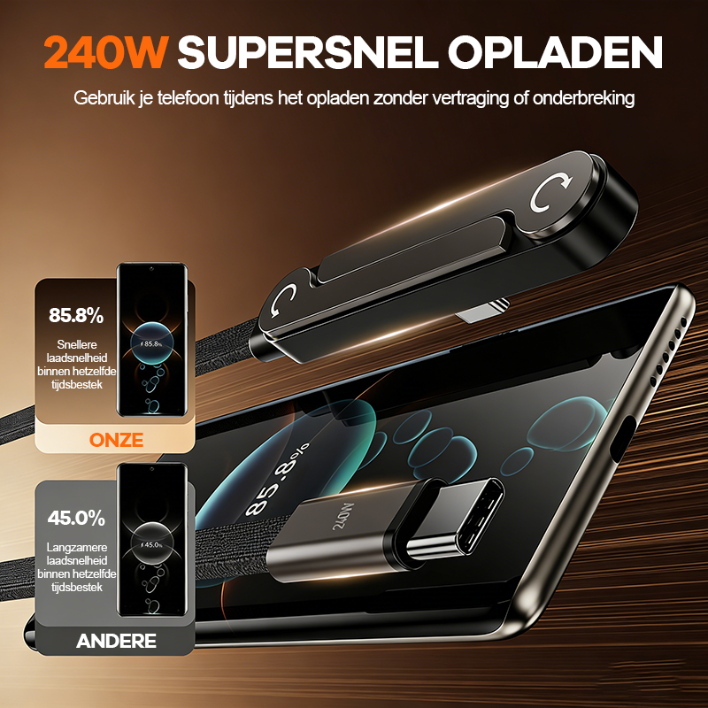 💥Binnenkort uitverkocht⚡Multifunctionele Telefoonhouder Met Oplaadkabel