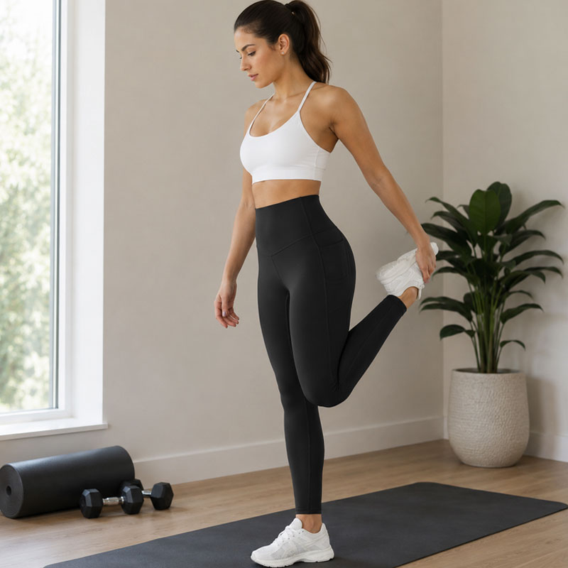 High-Waisted Peach Lift Yoga Leggings – Seamless Naked-Feel Sports Pants