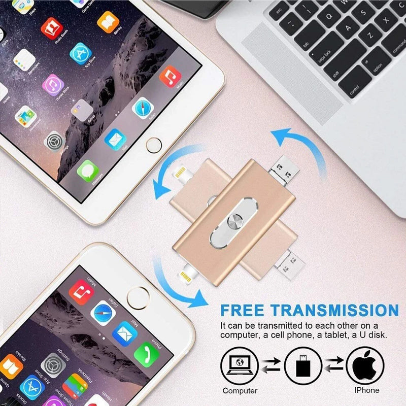 3-in-1 USB-flashdrive Met Grote Capaciteit Voor Zowel Mobiele Telefoons Als Computers