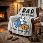 "Dad Is Not Sleeping" Fun Flannel Blanket🎁The perfect Father's Day gift
