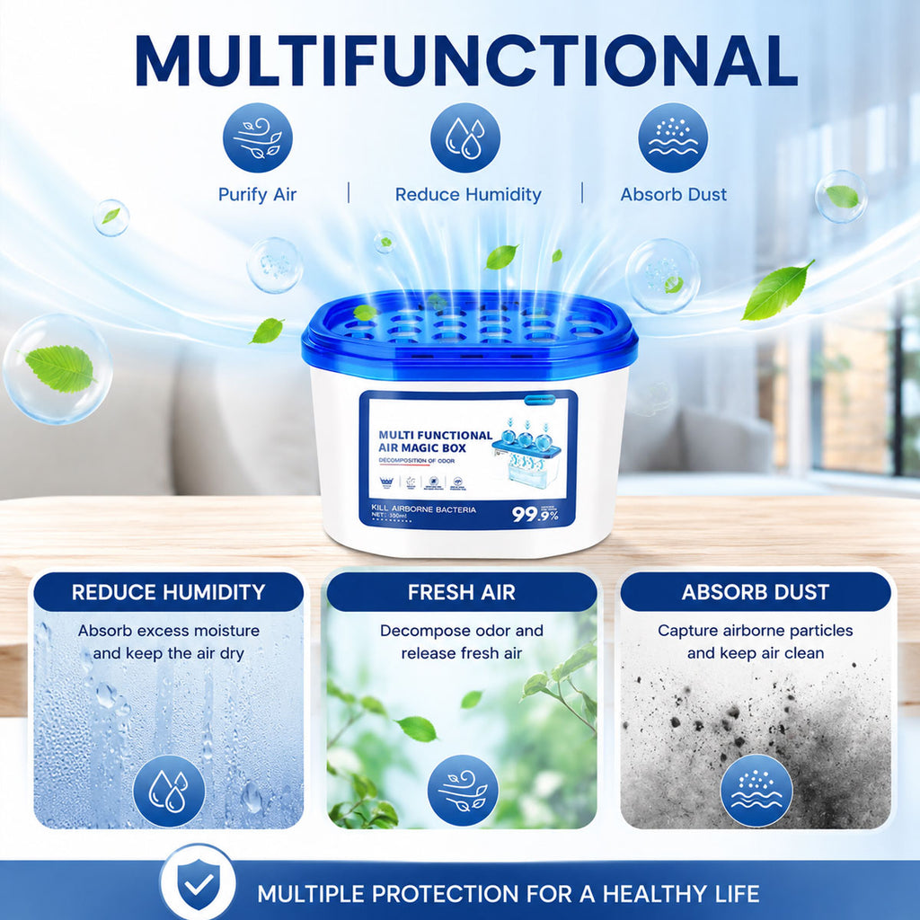 Multifunctional Air Freshener Dust Remover Box Eliminates Odors Reduces Humidity