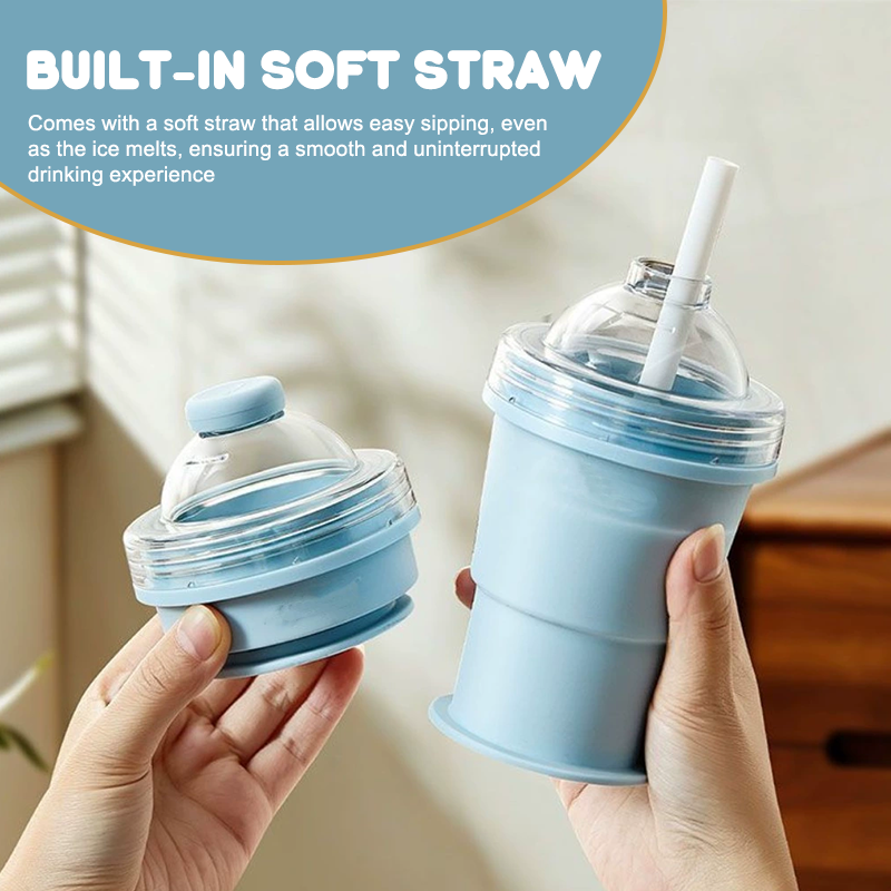 🧊✨2026 Portable Folding Ice Cup with Built-in Straw