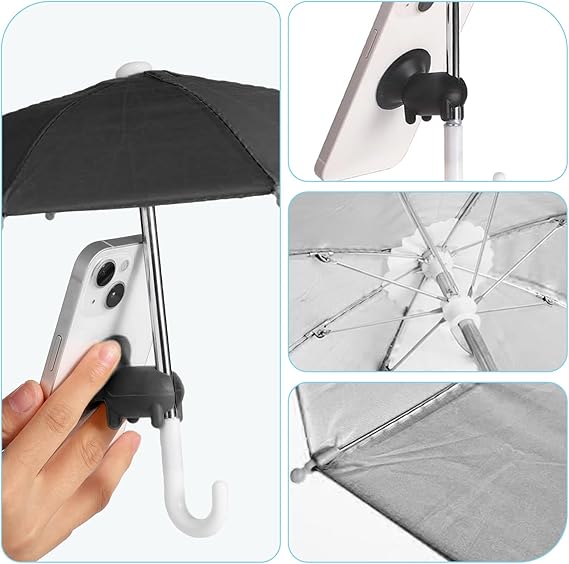 NiqueAura Protection Phone Umbrella for Sun Universal Adjustable Piggy Suction Cup Phone Stand with Sun Shade Cover