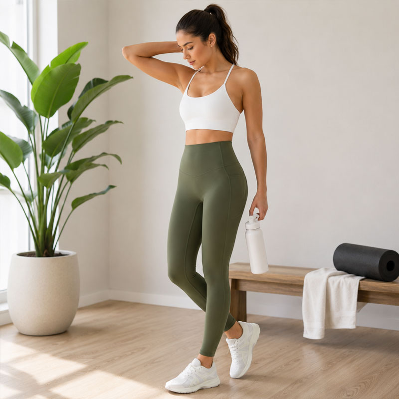 High-Waisted Peach Lift Yoga Leggings – Seamless Naked-Feel Sports Pants