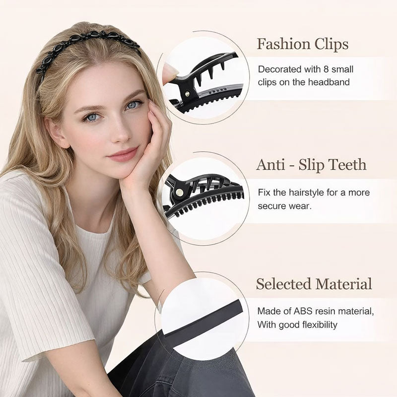 Multi-Layer Openwork Woven Headband with Teeth: Effortless Styling in Seconds