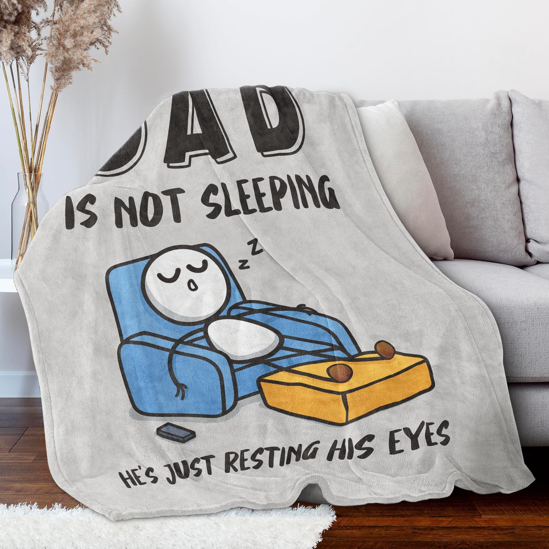 "Dad Is Not Sleeping" Fun Flannel Blanket🎁The perfect Father's Day gift