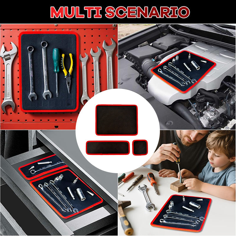 🚗🛠️High-Performance Magnetic Leather Tool Storage Mat