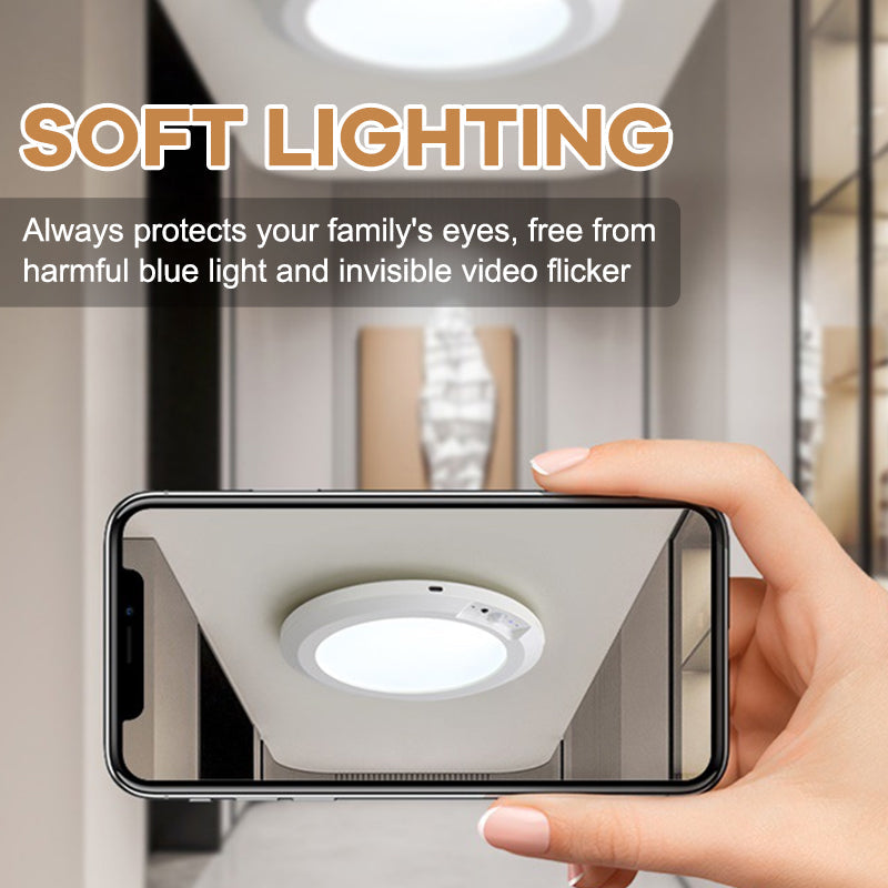 Human Body Sensor Ceiling Light✨Three-color rechargeable upgraded model + remote control [magnetic installation]