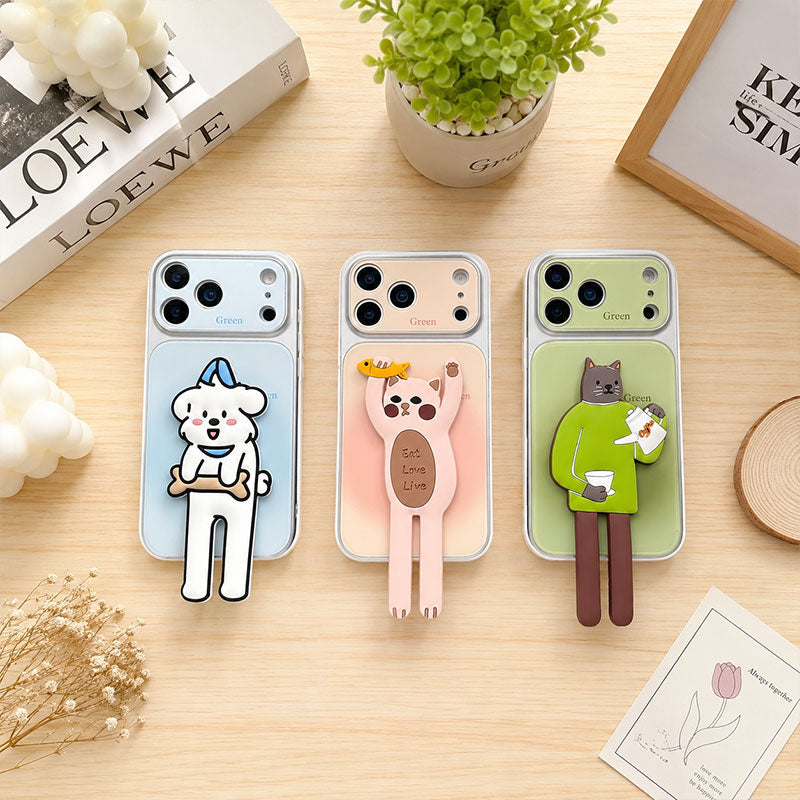 Creative Drip Glue Blurred Dog & Cat Phone Case
