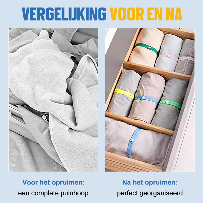 🥼Verstelbare elastische banden voor het opbergen van kleding en dekens