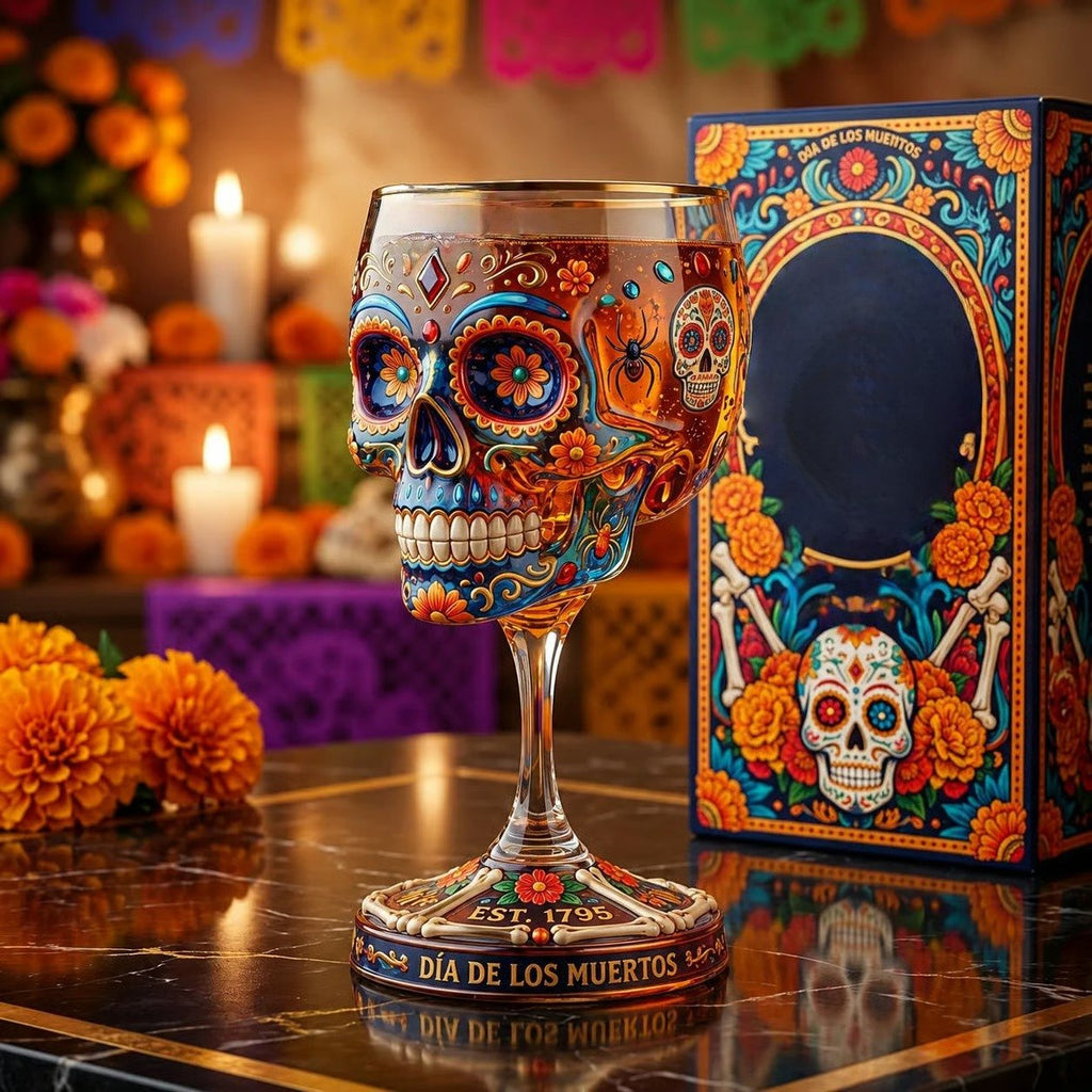 💀🍷Day of the Dead Collector Goblet – Limited Edition Art Glass