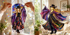 💃 70s Rock Witch🤘 Handmade Stained Glass Spinning Suncatcher